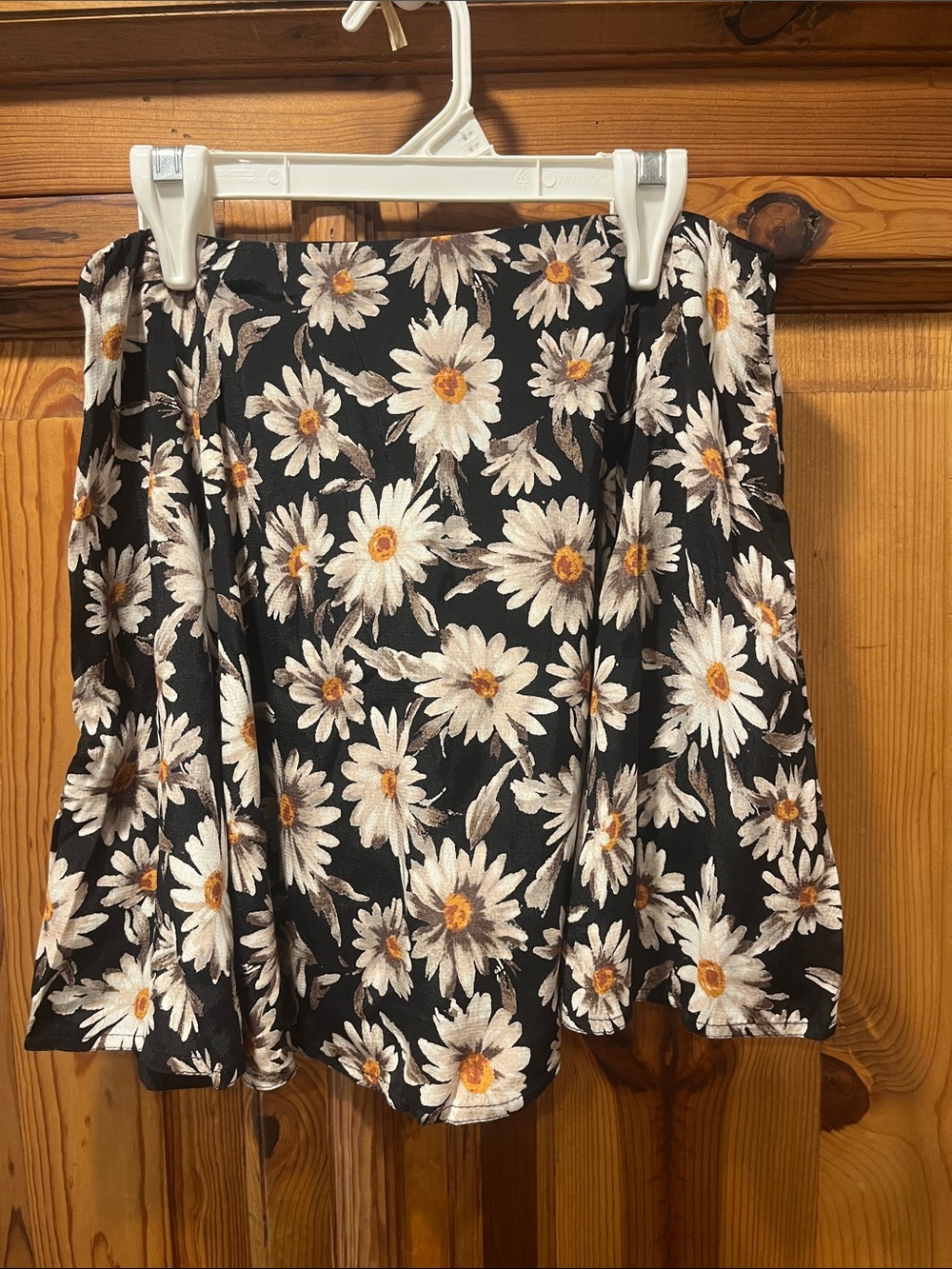 Urban Outfitters Black Daisy Print Mini Skirt